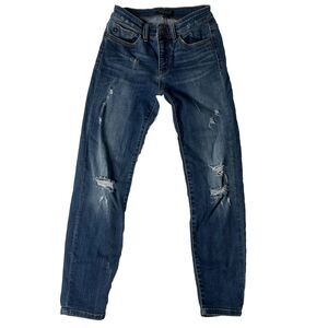Judy Blue Womens Jeans Regular Fit 3/26 Distressed Stretch Casual Norm Core